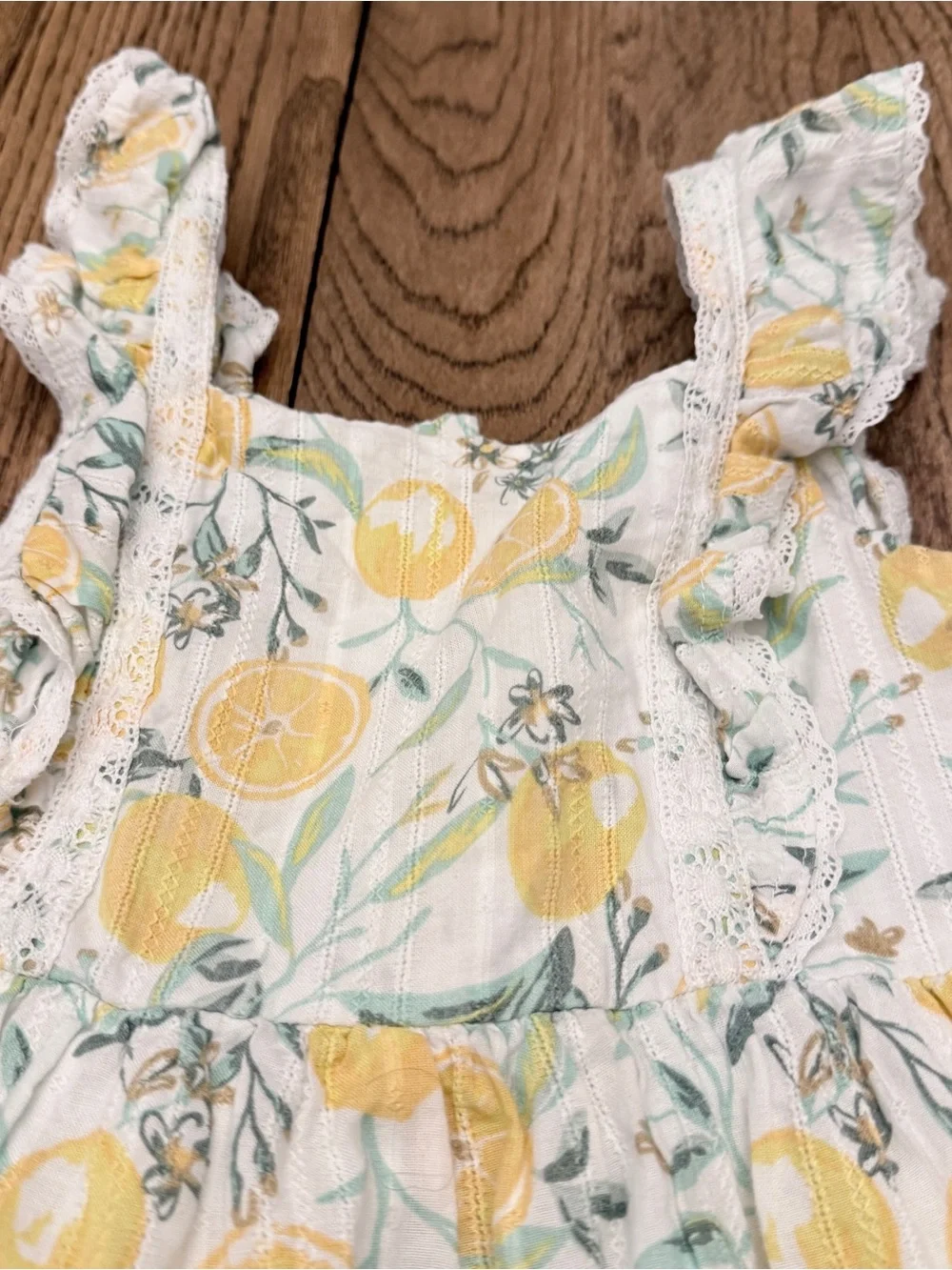 Tommy Bahama Lemon Print Dress | Girls Size 8 | Tiered Ruffle Sundress CUU